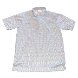 Collars & Co Men's Sz M Relaxed Dress Collar Polo Performance Blue White